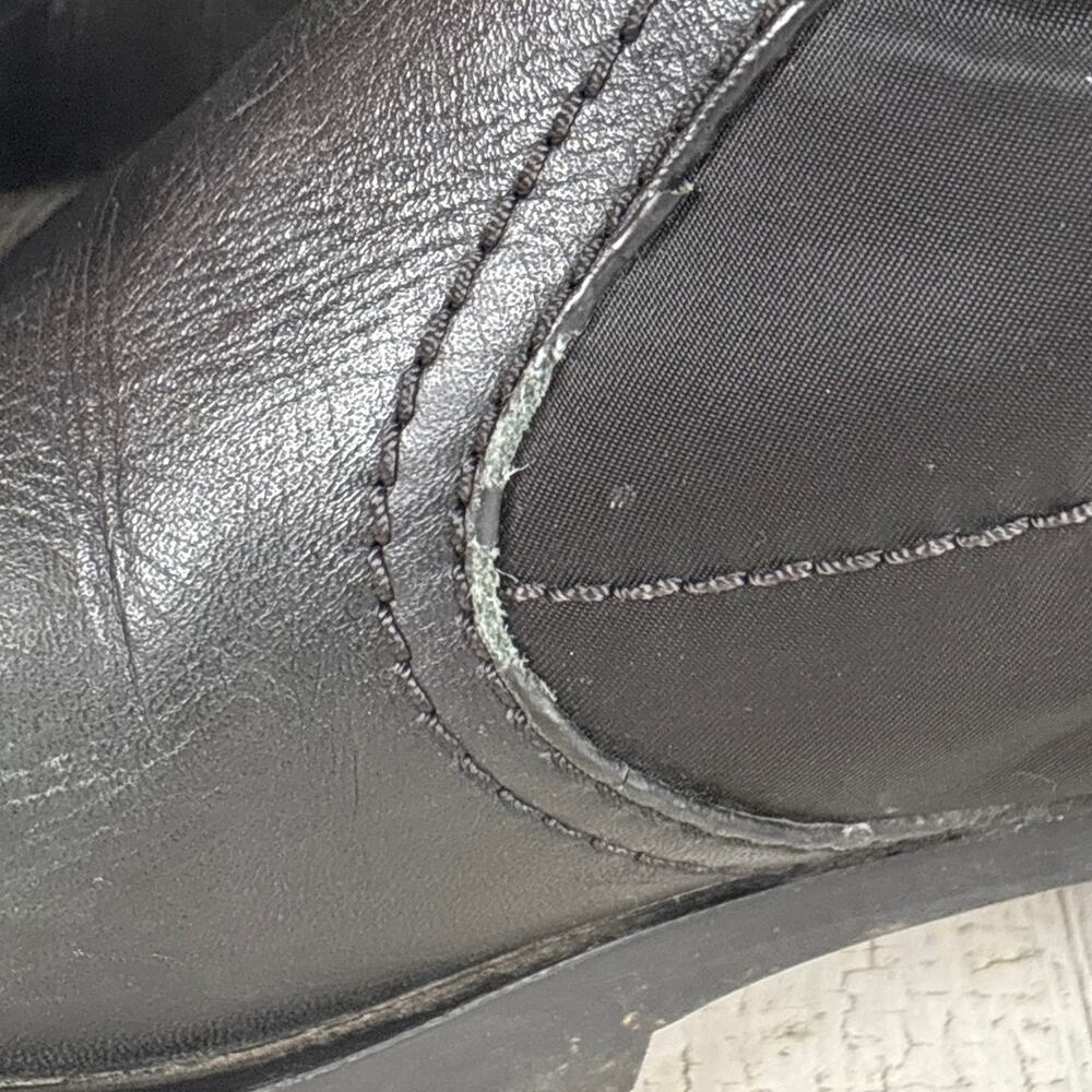 Prada 10 Black Leather Biker Moto Boots Mid Calf Buckle Zip Designer Luxe - Picture 8 of 11